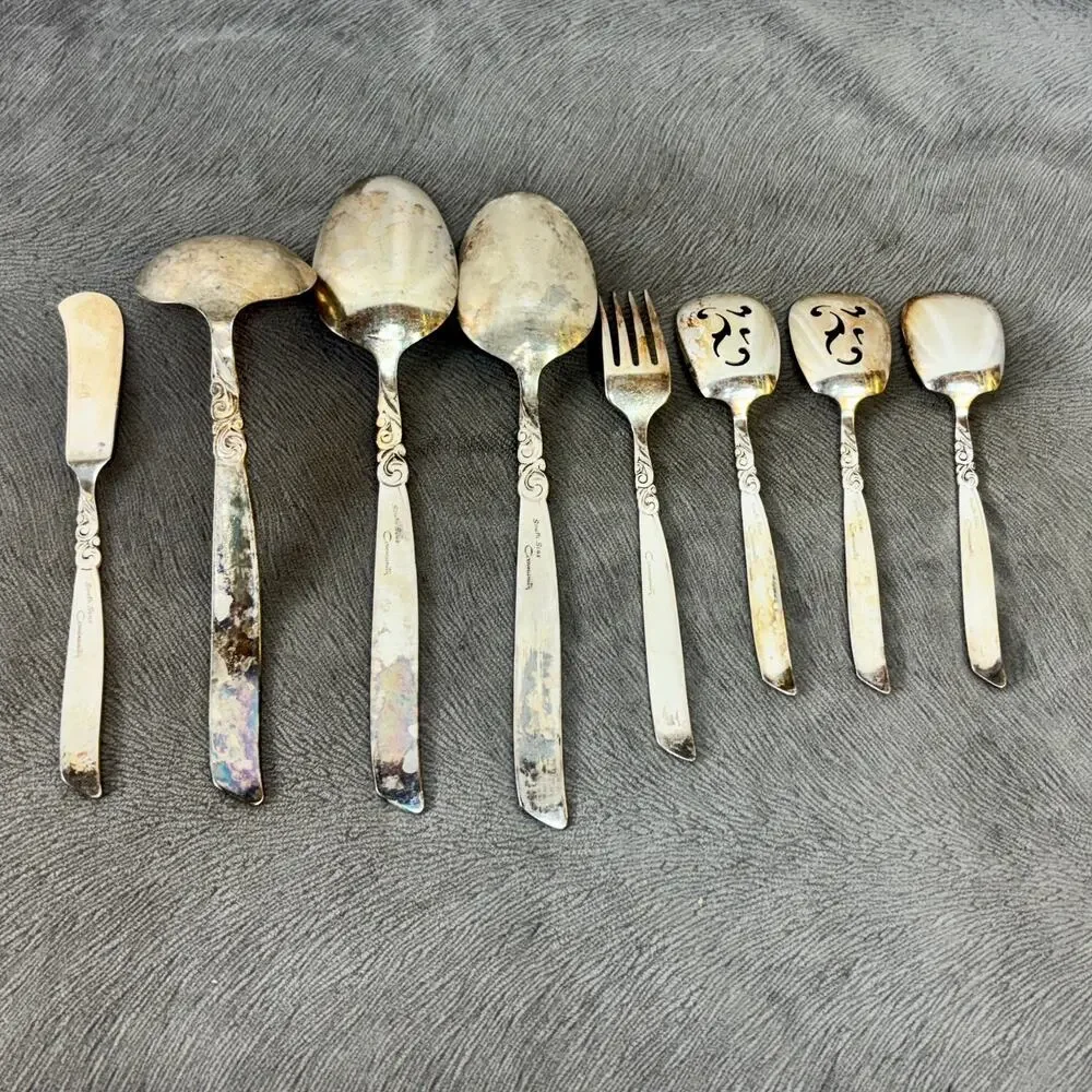 Cutlery Serving Piece Lot of 8 South Seas Silverplate 1955 by Oneida Silver VTG